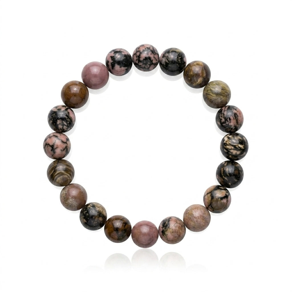 Reduce Anger, Emotional Balance & Protection Bracelet (Rhodonite)