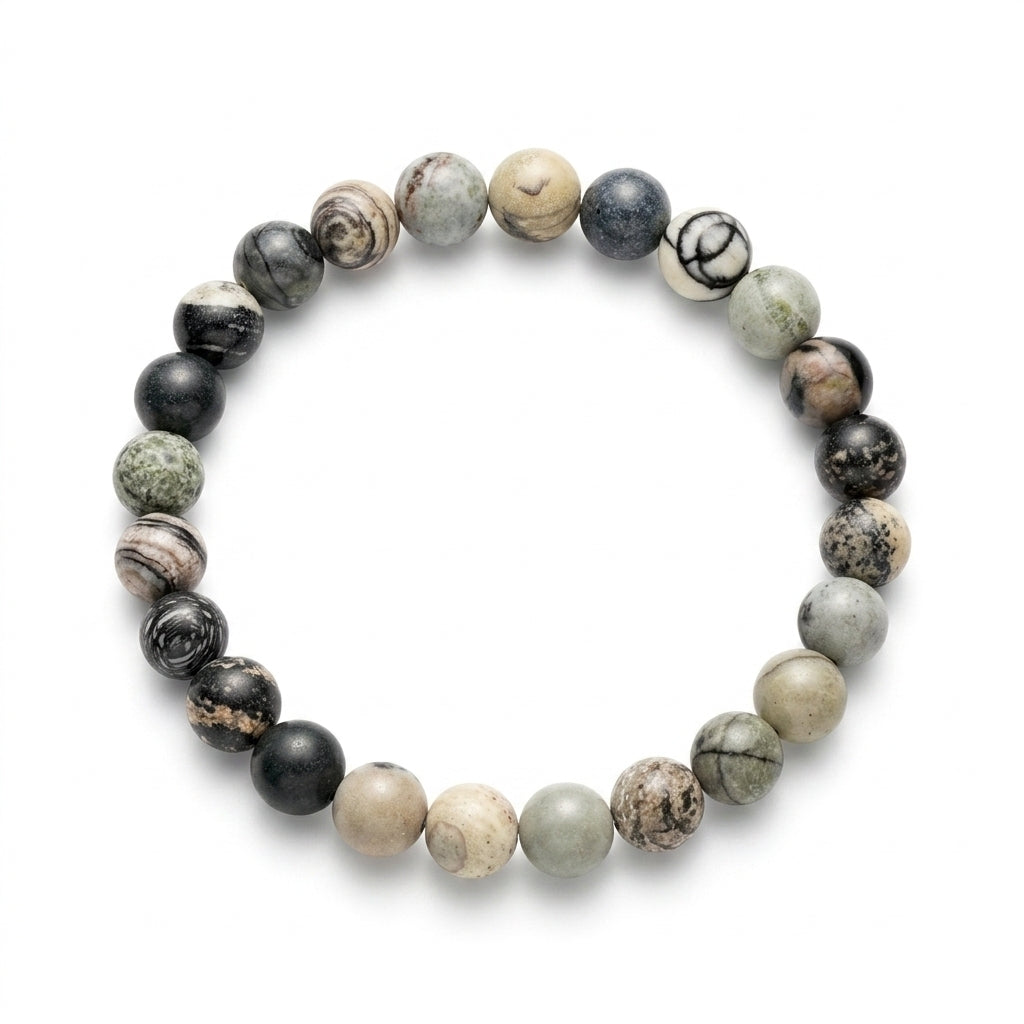 Negative Energy, Encourages Grounding & Protection Bracelet (Spider Web Jasper)
