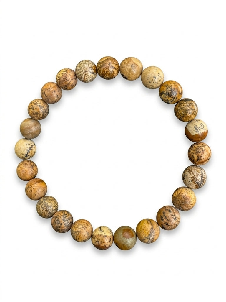 Focus, Encourages Grounding & Stability Bracelet (Picture Jasper)